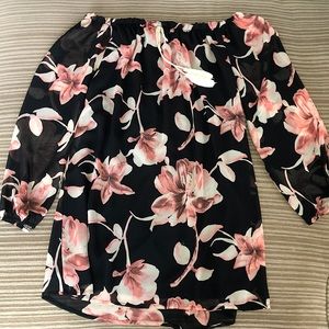 Off the shoulder flower dress